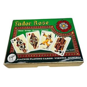Piatnik Tudor Rose 2137 Playing Cards Double Deck Unused Vienna Austria Box Set